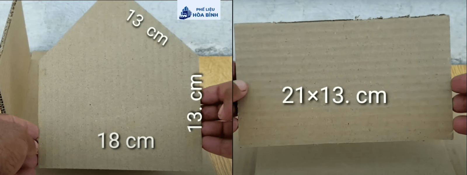 Cắt bìa theo kích thước để làm 4 bức tường